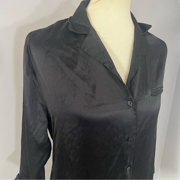 La Perla black silk robe Basic Silk Sleepshirt lingerie luxury Italian made sz M - Picture 11 of 12